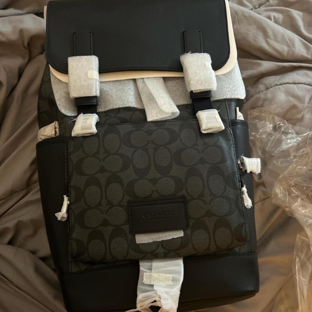 Coach Signature Black and Gray Men's Backpack